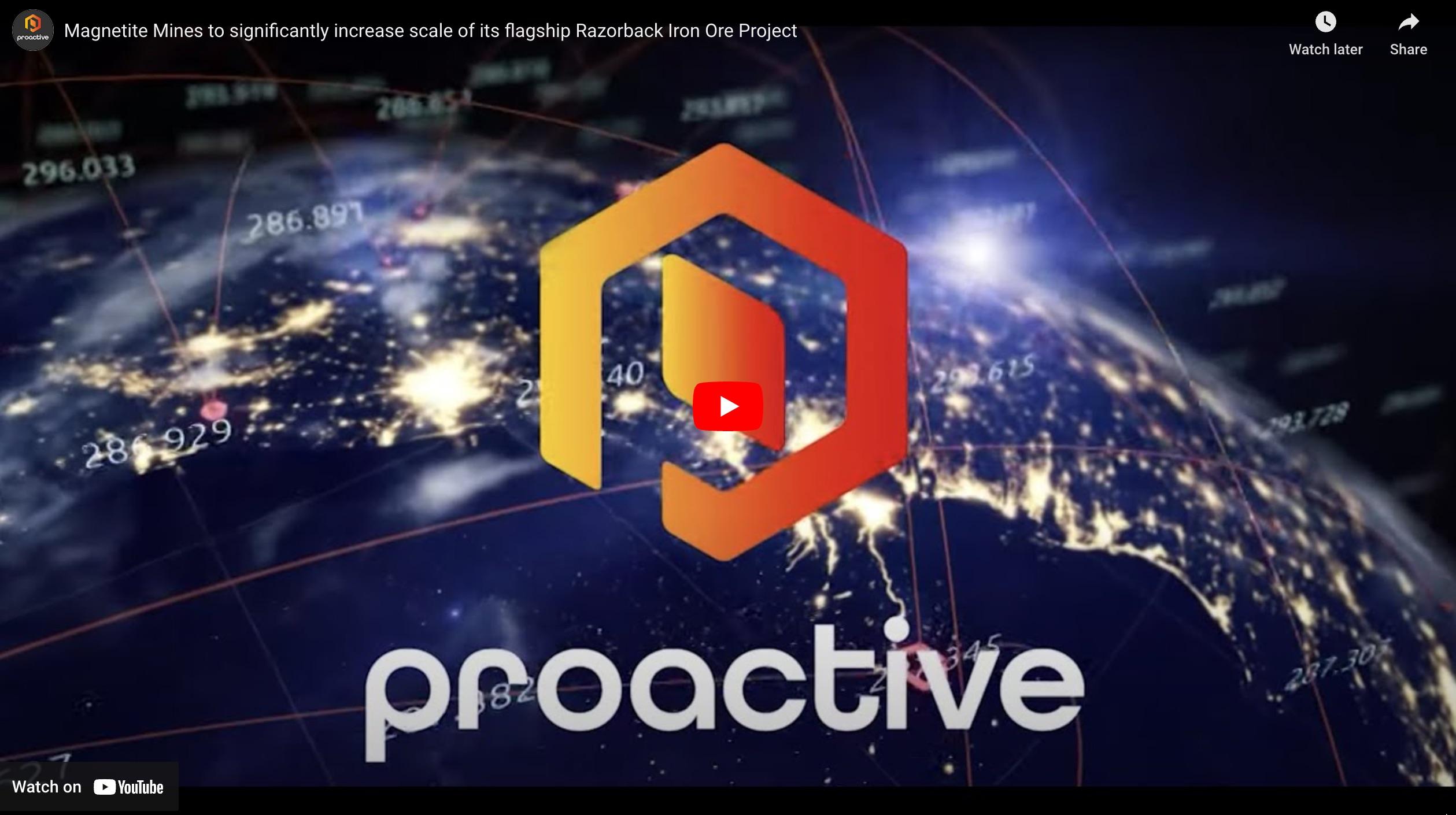 Proactive Investors: Magnetite Mines says partnering and JV process accelerating
