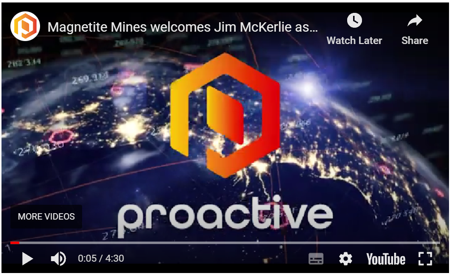 Proactive Investors: Magnetite Mines welcomes Jim McKerlie as new chair